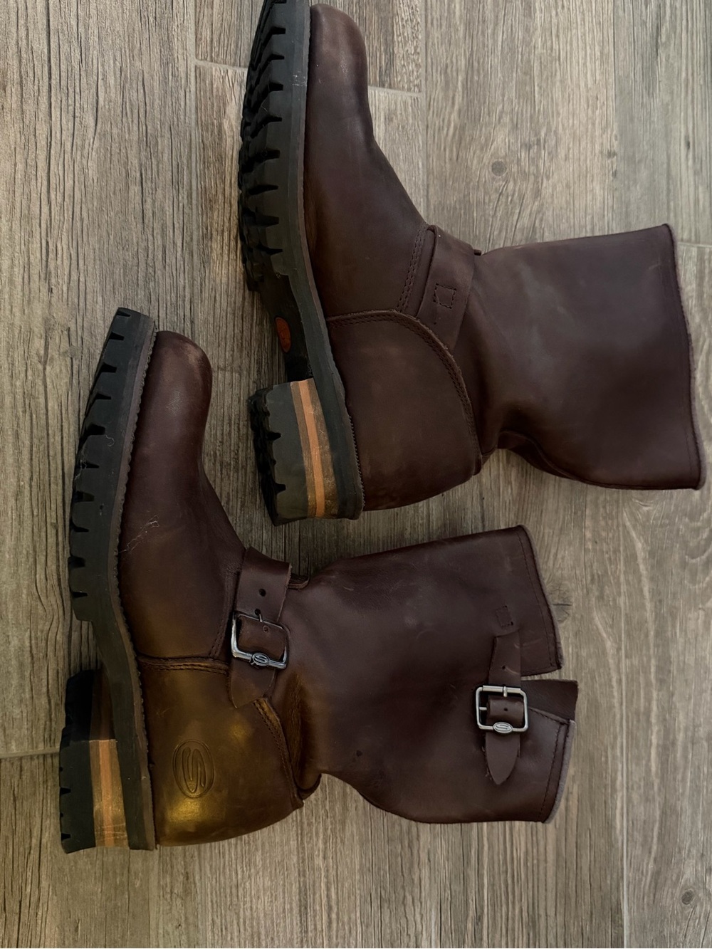 Skechers Men's Brown Leather Harness Boots